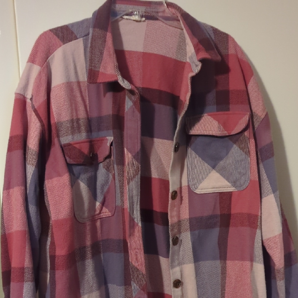 Women's Plaid Shirt - Red and Purple